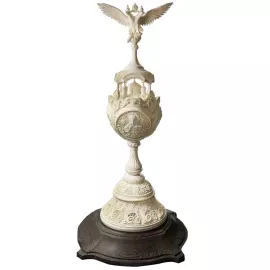 Highly artistic sculpture "Russia the Sovereign" from a mammoth tusk